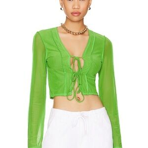 Superdown green tie top